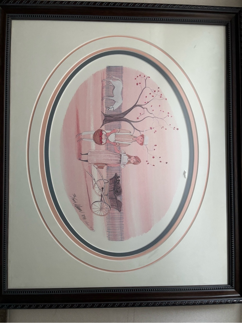 P Buckley Moss “Brother & Sister” Horse&cart Number,Sign,Framed